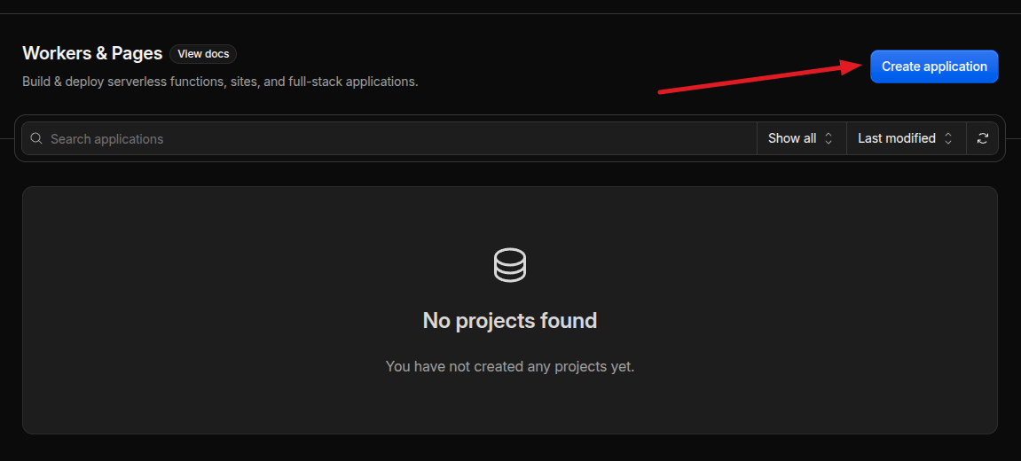 Cloudflare pages create app