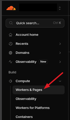 Cloudflare pages в меню