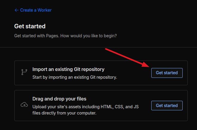Import an existing Git repository